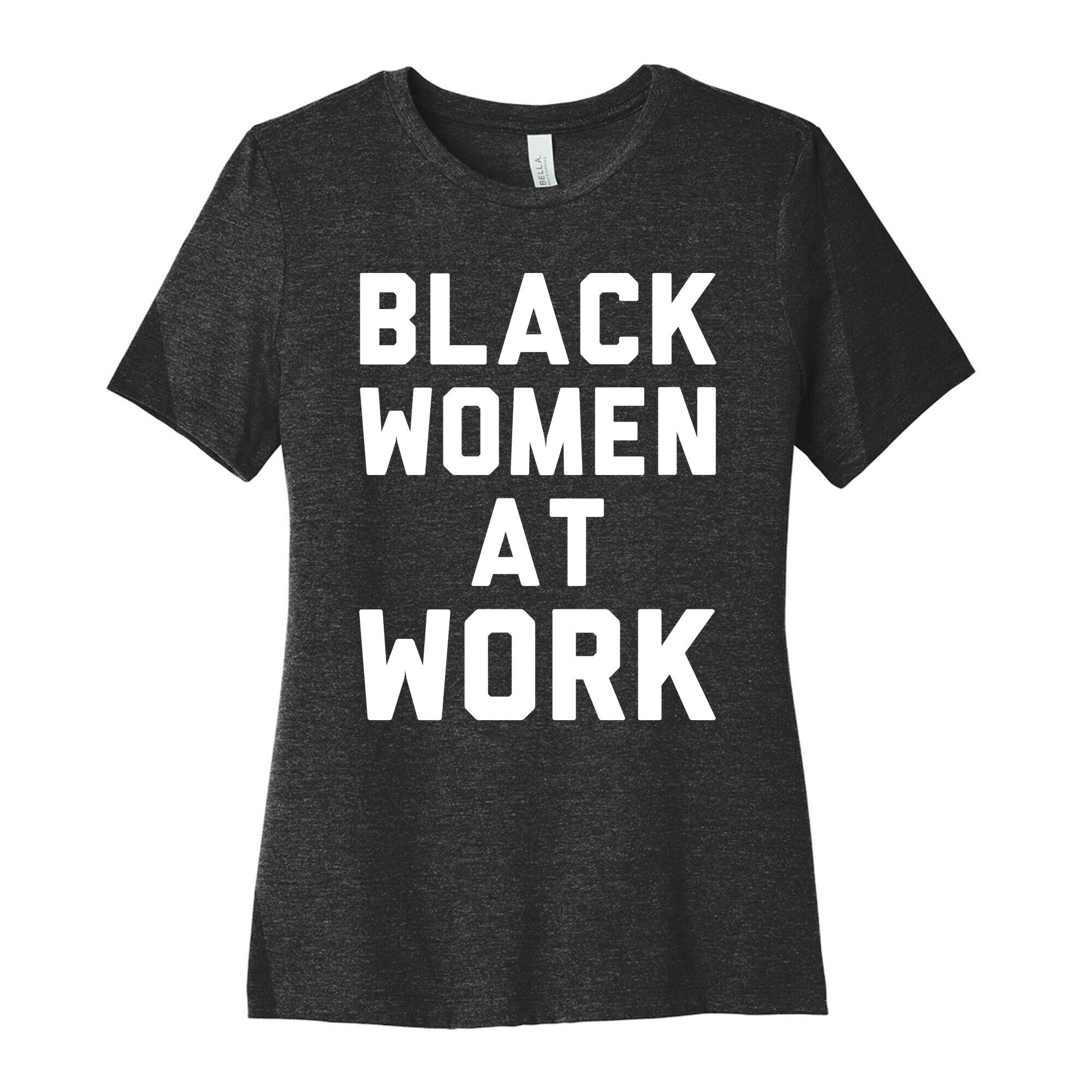 Black Women At Work White Print Women's Cotton Tee
